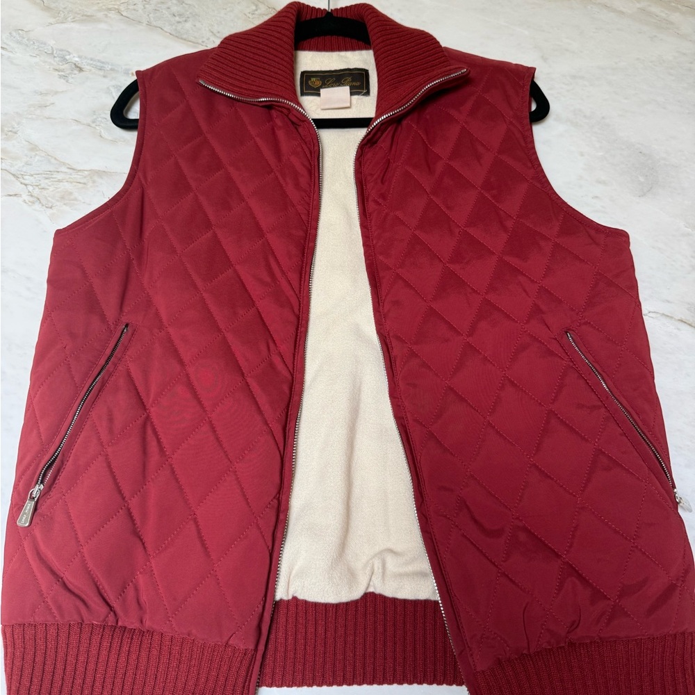 Loro Piana Vintage Red Quilted Vest - Size 44
